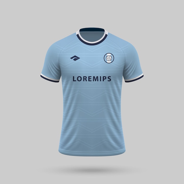 Vector 3d realistic soccer jersey in lazio style football shirt template