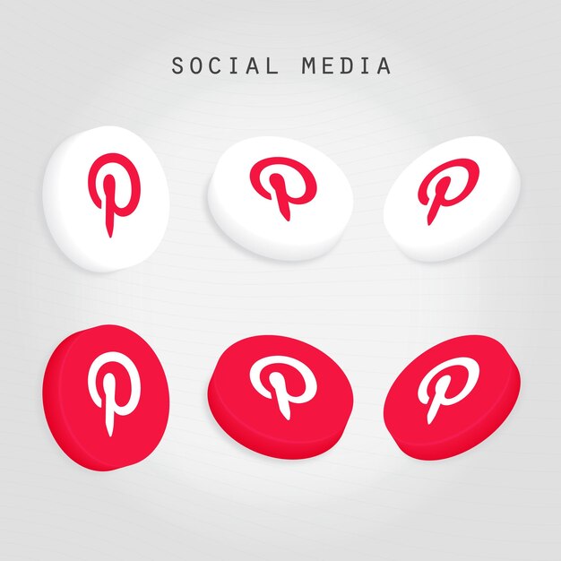 Vector 3d social media logos