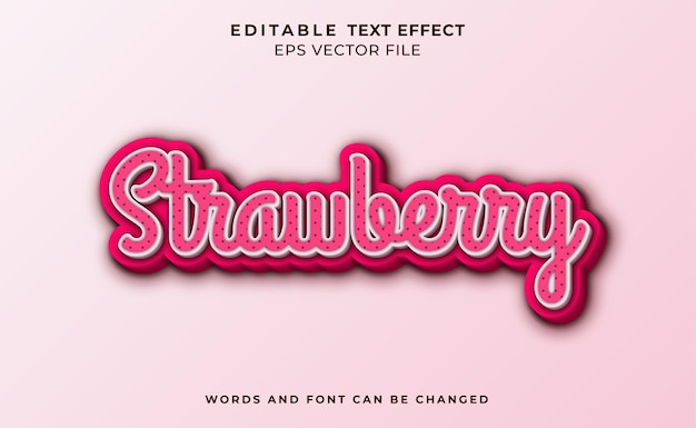 3D strawberry text effect template