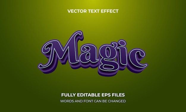 3D Vector Text Effect Template Design