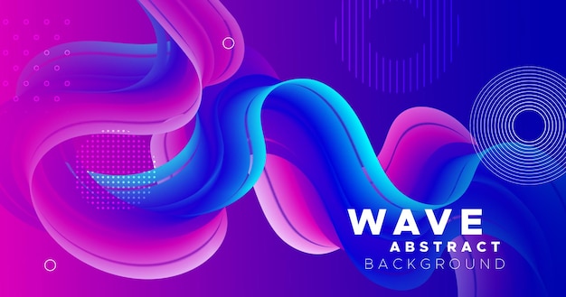 Vector 3d vibrant background with wave liquid shape