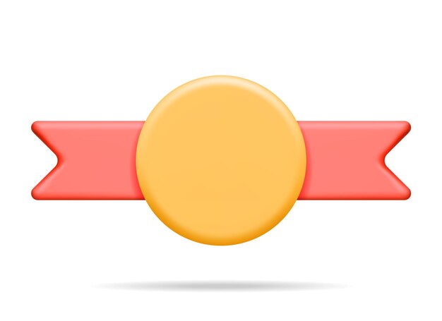 Vector 3d winner horizontal medal with ribbon