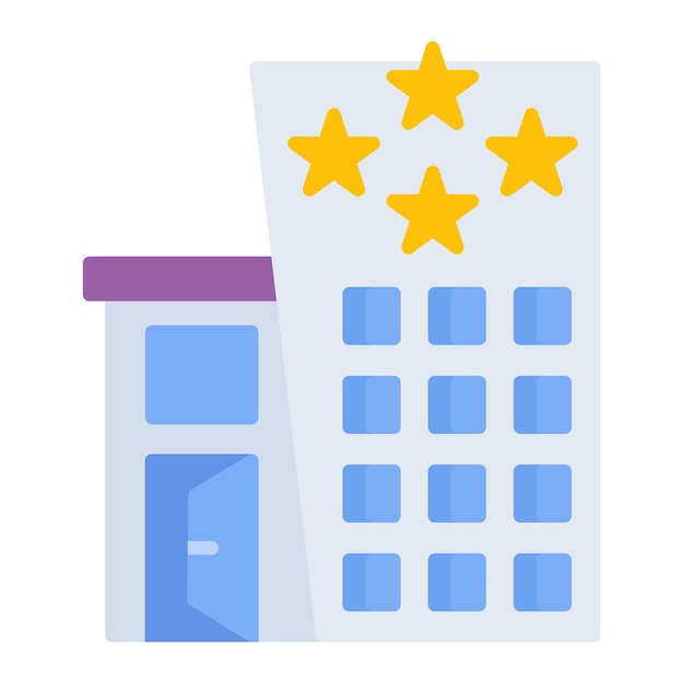 4 Star Hotel Vector Illustration