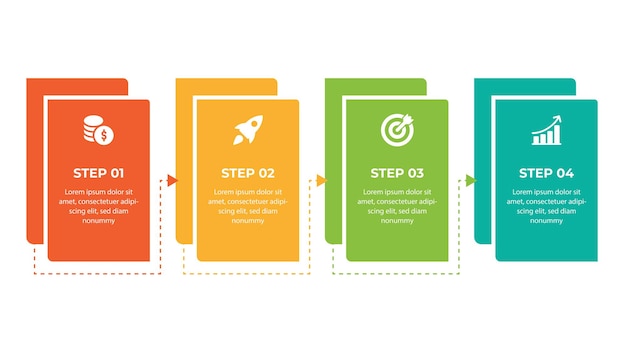 Vector 4step infographic template providing a structured visual representation of information