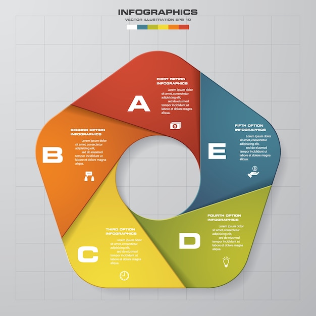 5 steps of presentation Infographics template