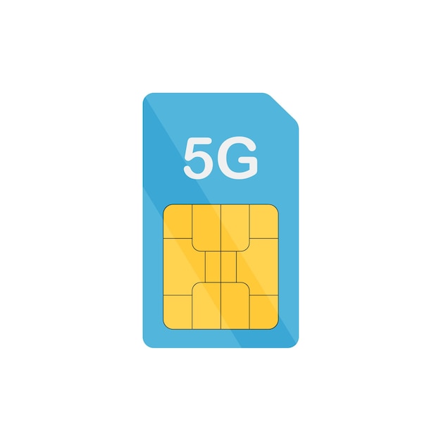 Vector 5g sim card mobile in flat style