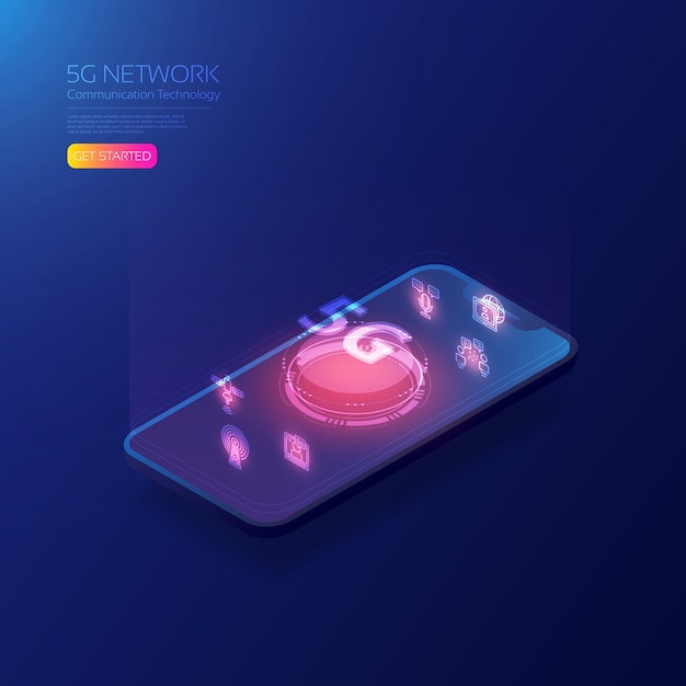 5G technology isometric template