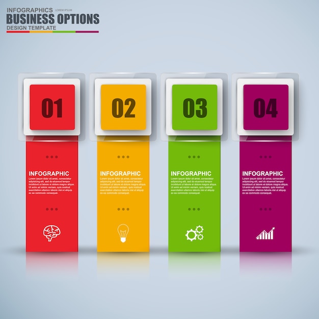 Abstract 3D digital business marketing Infographic