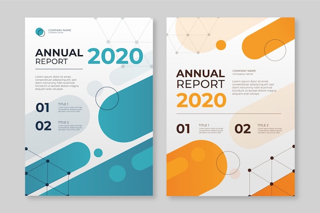 Vector abstract annual report template with