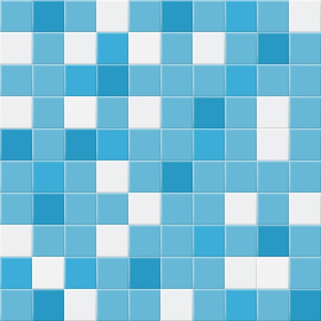 Vector abstract background or seamless pattern of tiles in light blue and white colors