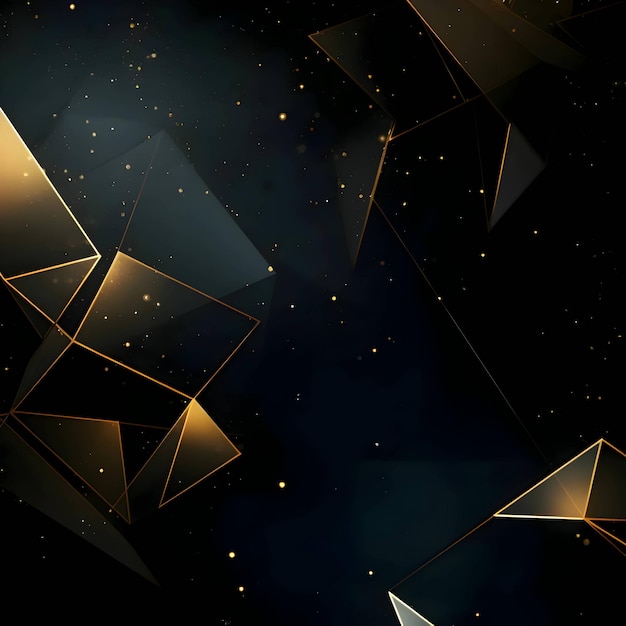 Vector abstract background with black and gold triangles