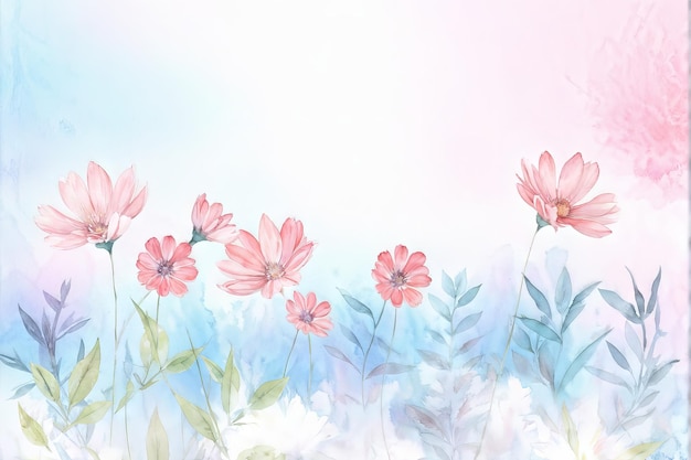 Vector abstract background with flowers and leaves