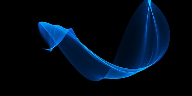 Abstract banner with a flowing blue wave