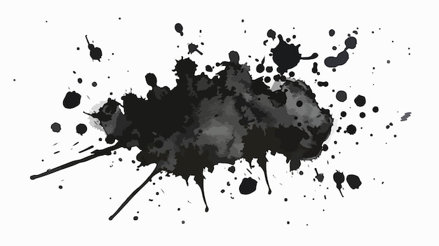 Abstract Black Ink Splat Watercolor Background