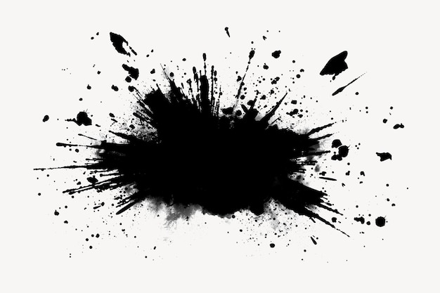 Vector abstract black ink splatter art