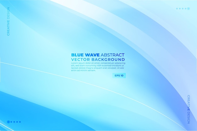 Vector abstract blue flowing wave background