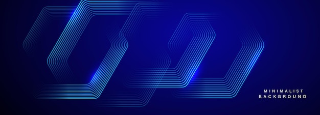 Vector abstract blue modern background with dynamic geometric lines