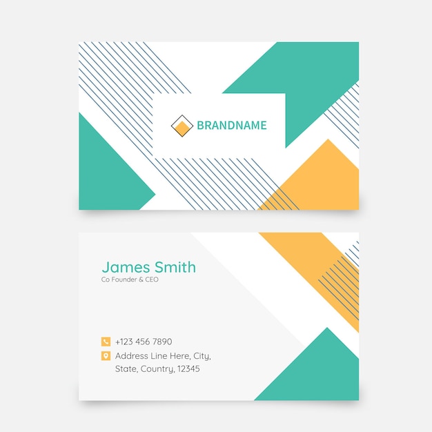 Abstract Business Or Visiting Card In Front And Back Side.