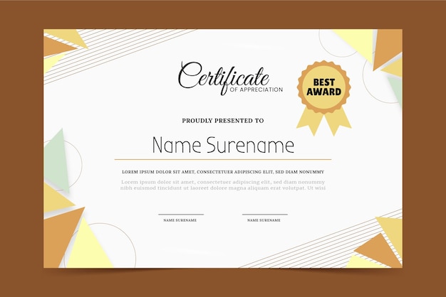 Abstract Certificate Template