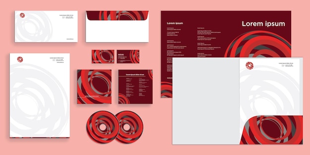 Vector abstract circle spiral maze modern corporate business identity stationary