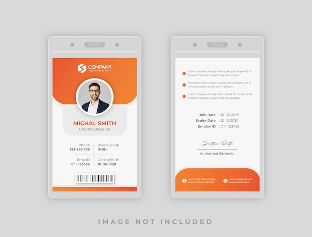 Abstract Clean  id card design template