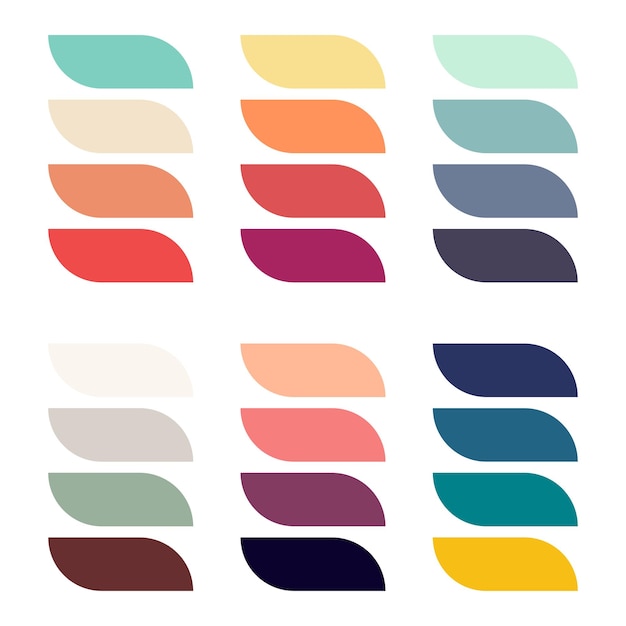 Vector abstract color palette color swatches