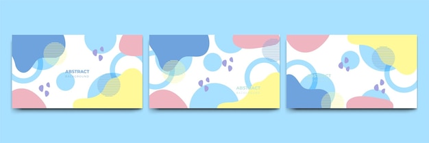 Abstract colorful Memphis flat geometric shapes background Abstract composition with lines square dot triangle circle and wavy flat style Design for poster presentation card cover banner