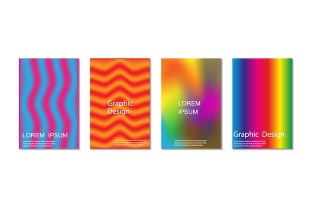 Vector abstract colorful set of cover or flyer design template