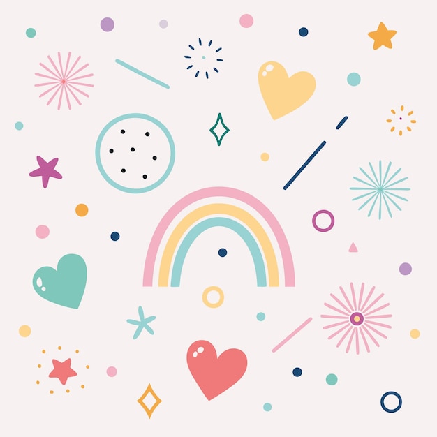 Vector abstract confetti sprinkles love shape