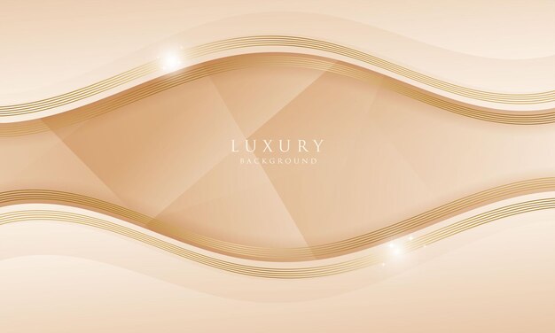 Vector abstract curve golden line luxury background with sparkling effect elegant wave cover template