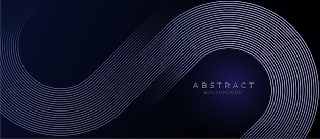 Vector abstract dark blue background with glowing geometric lines modern shiny purple rounded lines