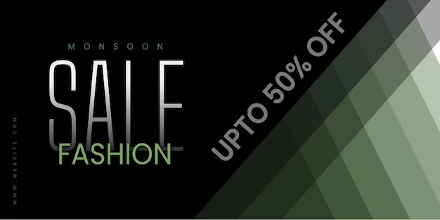 Abstract Fashion Monsoon Sale Banner Offer Discount Business Background Free Vector