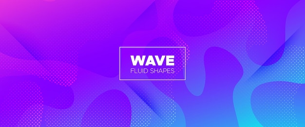 Abstract flow poster with wave fluid shapes