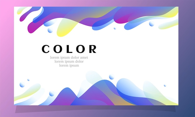 Vector abstract fluid gradient color background vector design for landing page web background