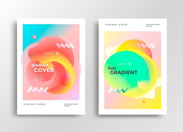 Vector abstract fluid gradient minimal poster layout modern cover design