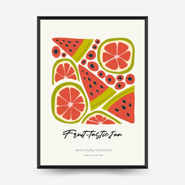 Abstract fruits posters template Modern trendy Matisse minimal style Exotic Healthy Food