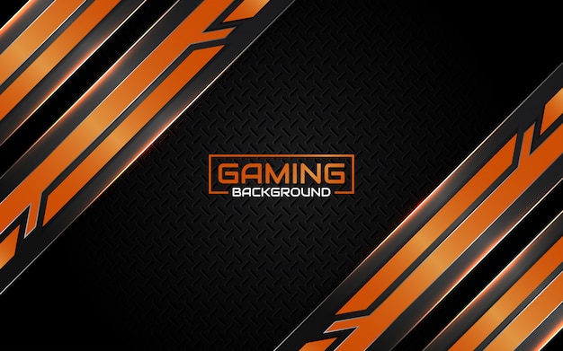 Abstract futuristic black and orange gaming background