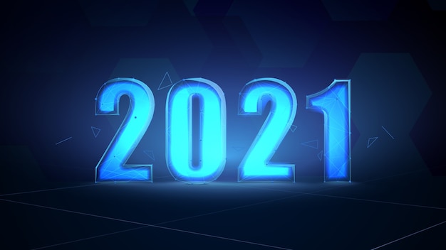 Abstract futuristic digital technology template for 2021.  