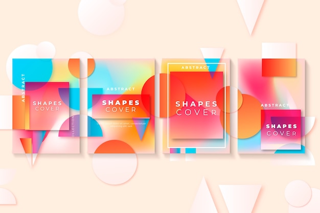 Vector abstract gradient shapes cover collection