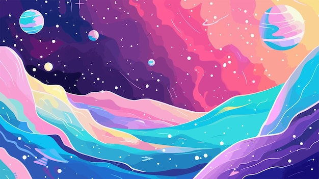 Vector abstract handdrawn space background vector illustration