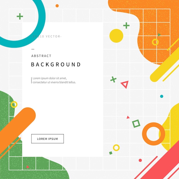 abstract illustration background with geometric shapes inspired by memphis style