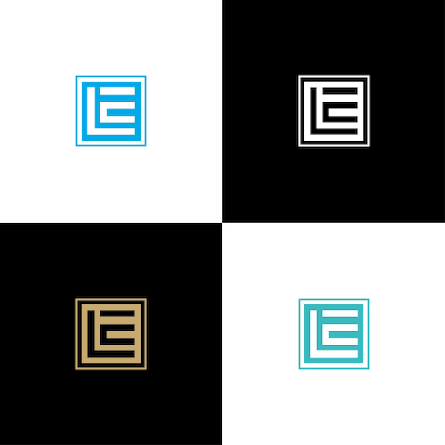 Abstract initials LE, letter L logo design vector