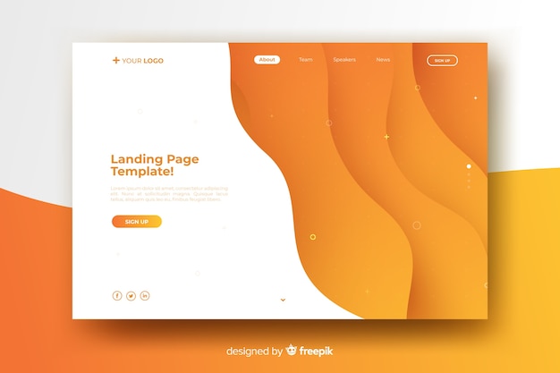 Vector abstract landing page