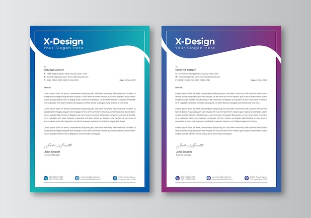 Abstract Letterhead Design Modern Business Letterhead Design Template