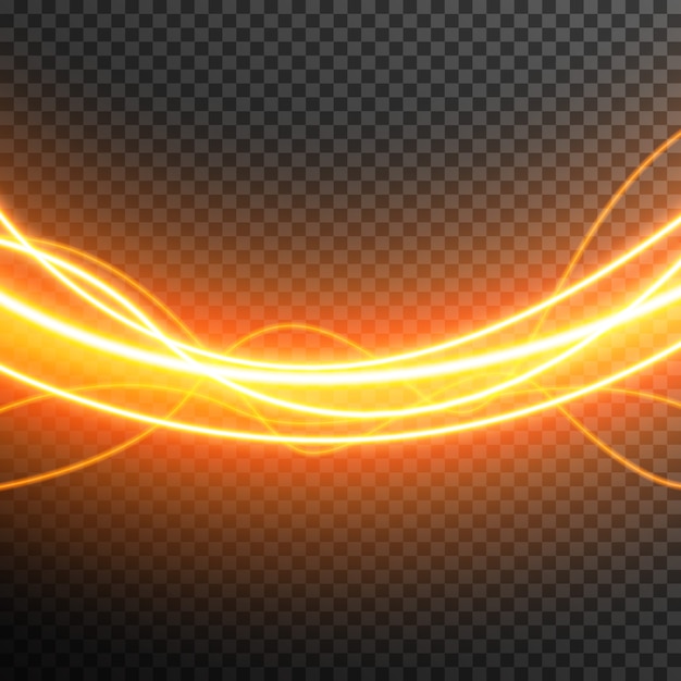 Vector abstract light effect glowing waves vector transparent