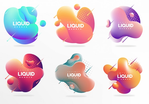 Vector abstract liquid shapes set