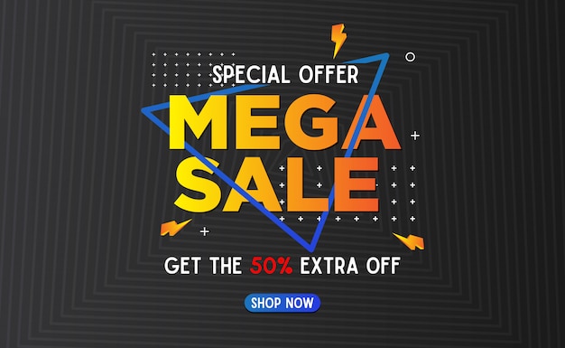 ABSTRACT MEGA SALE BANNER TEMPLATE BACKGROUND