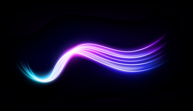 Abstract Multicolor Wavy Line of Light