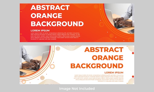 Vector abstract orange gradient horizontal banner template