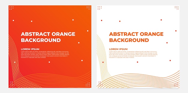 Vector abstract orange gradient social media post template collection design